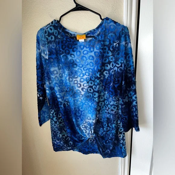 Ruby Rd. Blue Blouse - Picture 1 of 3